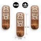 3 Pieces Wooden Handmade Brown And White Adhesive Wall Hooks
