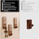 3 Pieces Wooden Handmade Brown And White Adhesive Wall Hooks