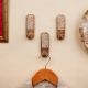 3 Pieces Brown And White Decorative Wooden Adhesive Wall Hooks