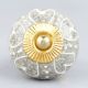 White Heart Crackle Ceramic Dresser Knob