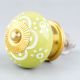 Lime Floral Ceramic Knob