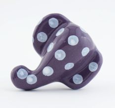 Purple Polka Elephant Face Knob