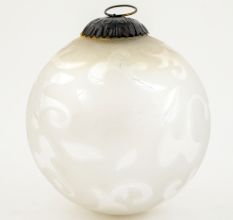 Round Vintage Style Mercury Silver Glass Christmas Ornament