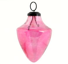 Vintage Pink Glass Cone Shape Hanging Ornament
