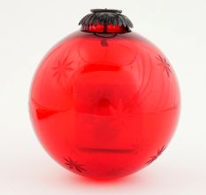 Red Decorative Glass Hanging Ornament with Star Design