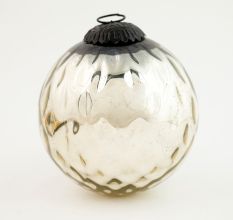 Vintage Style Mercury Silver Glass Christmas Ornament