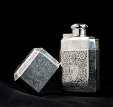 Tiffany and Co Sterling Silver Engraved Flask