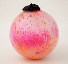 Pink Decorative Round Glass Hanging Ornament