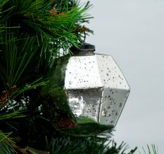 Antique Mercury Glass Geometric Hanging Ornament