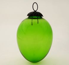 Green Decorative Avocado Shaped Glass Christmas Hanging Ornament