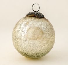 Silver Vintage Round Mercury Glass Christmas Ornament