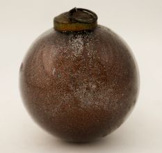 Brown Round Vintage Glass Christmas Ornament