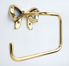 Elegant Brass Bow Toilet Paper Holder Wall Mounted Bathroom Accessory
