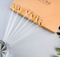 6 Pieces Cut Bird Stirrer Glass Swizzle Sticks for Cocktail Party