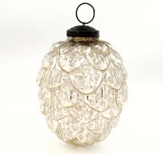 Antique Silver Mercury Glass Christmas Ornament