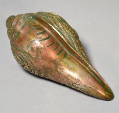 Brass Vishnu Lakshmi Shankh Conch Religious Sculpture