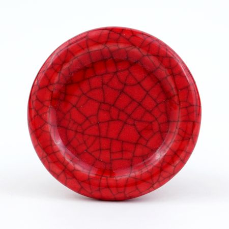 Red Crackle Ceramic Drawer Knob
