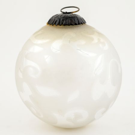 Round Vintage Style Mercury Silver Glass Christmas Ornament