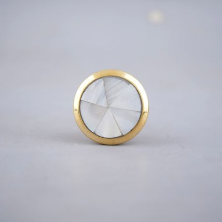 Natural Shell Brass Dresser Knob