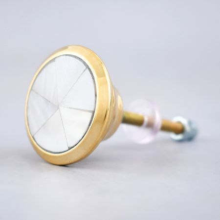 Natural Shell Brass Dresser Knob