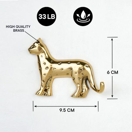 Decorative Handmade Golden Leopard Design Brass Wall Hook