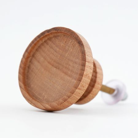 Round Handmade Steam Beech Wood Drawer Knob