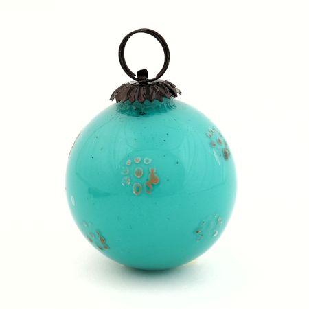 Vintage Turquoise Glass Hanging Ornament