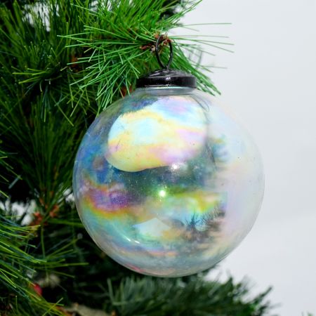 Transparent Round Glass Hanging Ornament