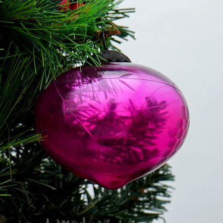 Queen Pink Vintage Glass Turnip Christmas Ornament