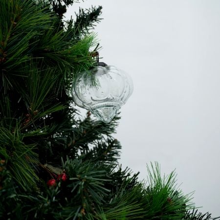 Vintage Clear Onion Shaped Glass Christmas Ornament