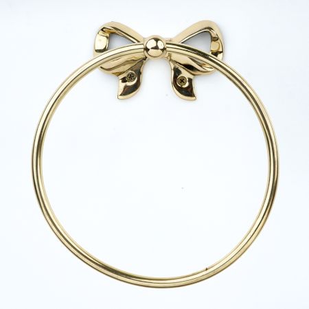 Premium Brass Bow Design Ring Hanger for Bathroom