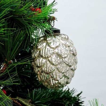 Antique Silver Mercury Glass Christmas Ornament