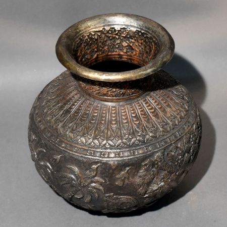 Krishna Makhan Matki Copper Decorative Ritual Pot