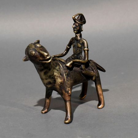 Dhokra Tribal Rider on Animal Brass Sculpture