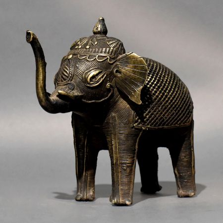 Dhokra Brass Elephant Tribal Decorative Figurine