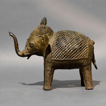 Dhokra Brass Elephant Tribal Folk Art Figurine