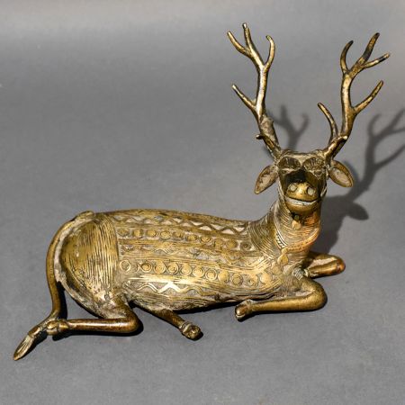 Dhokra Brass Deer Tribal Folk Art Sculpture
