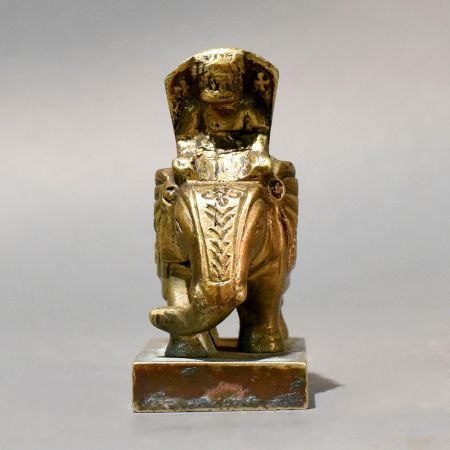 Brass Elephant Rider Figurine Traditional Decor Sculpture
