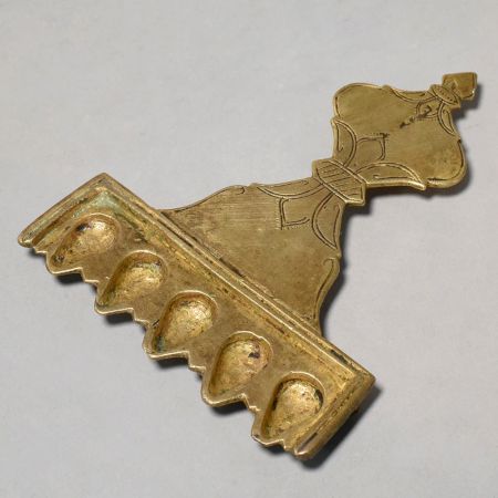 Brass Five Wick Aarti Lamp with Handle