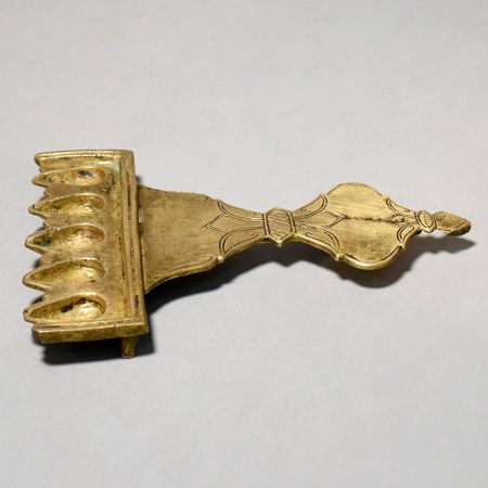 Brass Five Wick Aarti Lamp with Handle