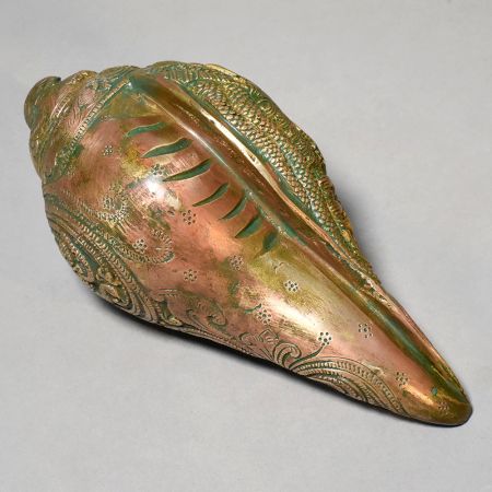 Brass Vishnu Lakshmi Shankh Conch Religious Sculpture