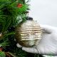 Antique Striped Cut Round Christmas Ornament Online