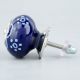 Navy Blue Floral Ceramic Cabinet Knob