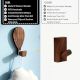 Wooden Adhesive Hot Air Balloon And Rocket Shape Wall Hooks-Pack of 2