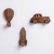 Wooden Adhesive Hot Air Balloon,Car And Rocket Shape Wall Hooks-Pack of 3