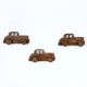 Natural Wooden Adhesive Car Design Wall Hooks-3 Pieces
