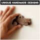 Natural Wooden Adhesive Car Design Wall Hooks-3 Pieces