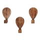 Wooden Adhesive Hot Air Balloon Shape Wall Hooks-3 Pieces