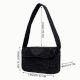 Luxury Handmade Beaded Shoulder Bag Black Geometric Pattern