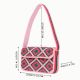 Luxury Handmade Colorful Beaded Shoulder Bag Pink & Green Diamond Geometric Pattern Purse